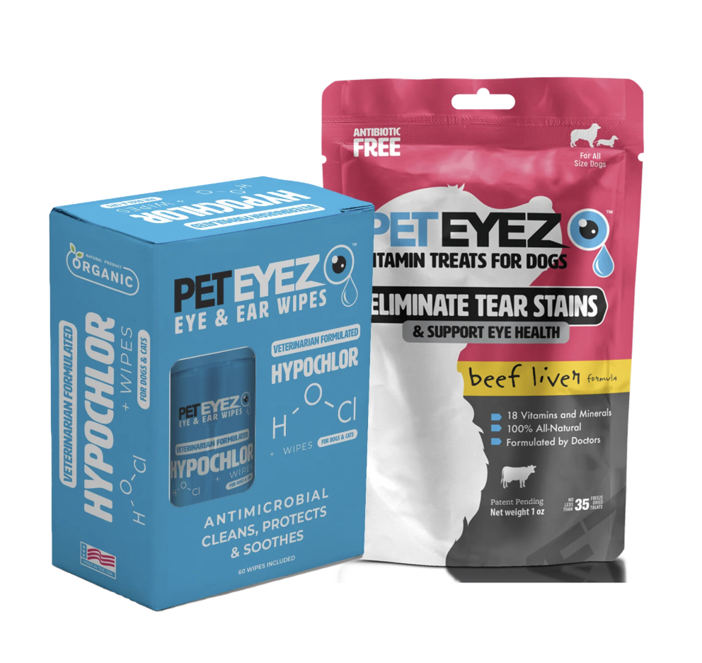 Pet Eyez Wipes w/ Hypochlor PLUS Vitamin Treat (Beef Liver)