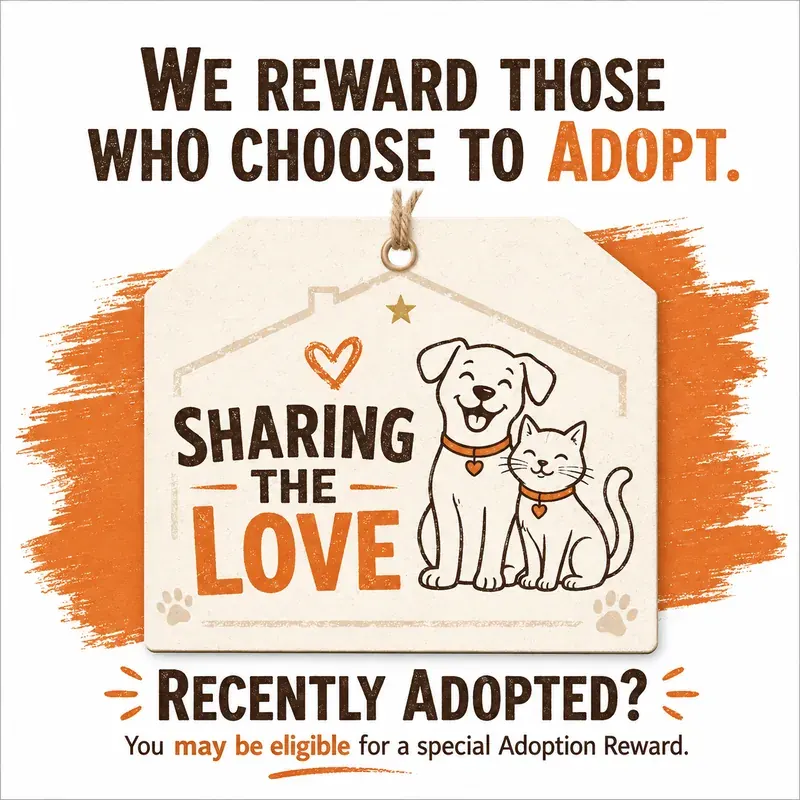 Sharing the Love — special adoption reward for recently adopted pets
